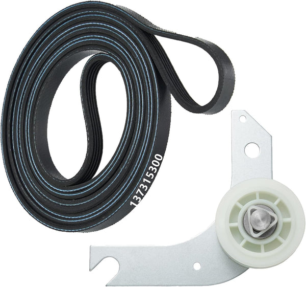Upgraded 134793500 Dryer Idler Pulley & 137315300 Drive Belt Assembly for Electrolux Frigidaire Dryers