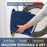 Luxury Blue Bathroom Rugs - 2-Piece Set, Soft Plush Anti-Slip Bath Rug + U-Shaped Toilet Mat, Blue