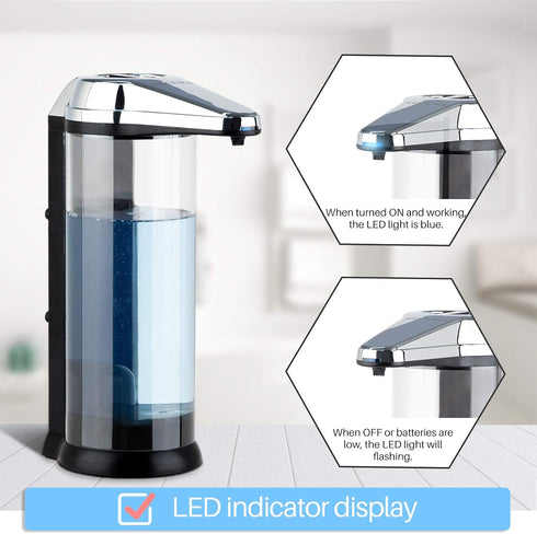 Secura 17oz Automatic Liquid Soap Dispenser - Touchless Battery Operated with Adjustable Volume Control Dial for