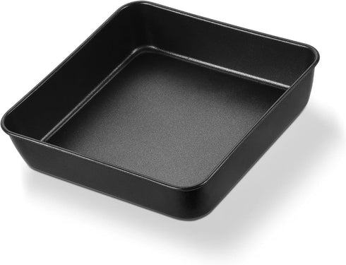 E-far 9x9 Baking Pan, Nonstick Square Cake Pan with Stainless Steel Core, Black Metal Bakeware for Brownies