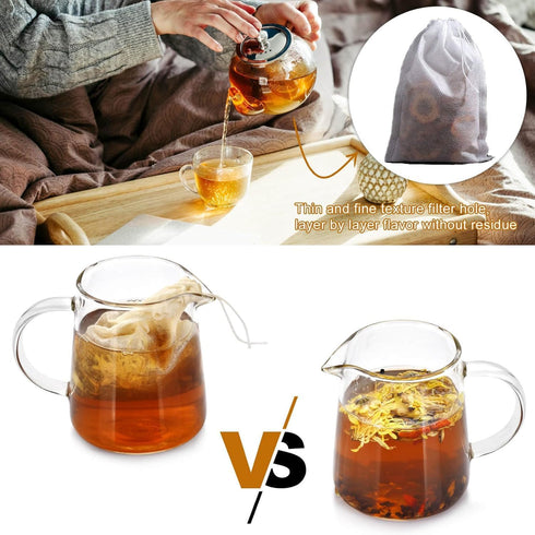 300 Pcs Disposable Tea Filter Bags for Loose Leaf Tea, Empty Tea Bags Suitable for Spices, Herbs, Bring Tea Spoon (3.54