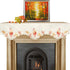 Embroidered Maple Leaves Mantel Top Runner Scarf for Thanksgiving and Fall, 70 x 17 Inches