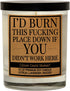 Funny Candle Gifts for Women, Men, Coworkers, Boss Day, Promotions, Made in The USA, Scented 100% Soy Wax Presents for