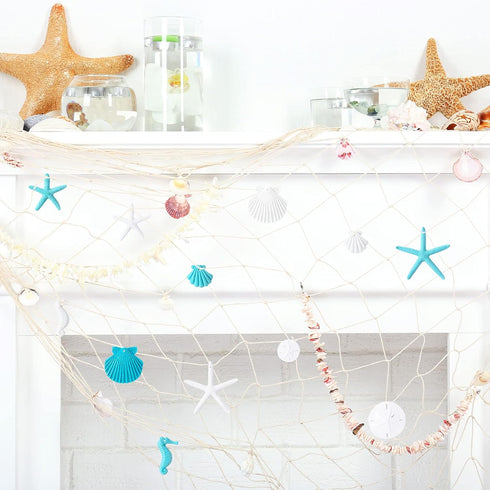 Jetec 26 Pcs Beach Ocean Themed Christmas Ornaments, Bulk Resin Starfish & Seashell Decorative Nautical Ornaments for
