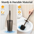 Set: Toilet Bowl Brush Holder Bathroom Deep Cleaning Toilet Scrubber Rim Cleaner with Caddy for Restroom Rv - Hidden