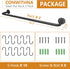 Black Steel Kitchen Utensil Rack Organizer, Wall-mounted Pot Pan Hanger Holder with 10 S Hooks