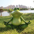 Yoga Frog Garden Statue: Outdoor Pool Decor Home Kitchen Figurine Patio Lawn Art Housewarming Gift by Hand Painted