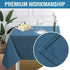 H.VERSAILTEX Linen Textured Table Cloths, 60 x 104 Inch Premium Solid Tablecloth, Waterproof, Ink Blue