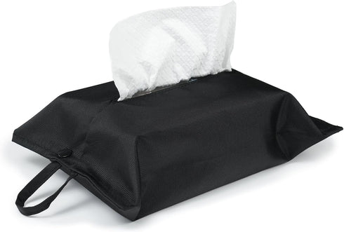 kakaforsa Black Toilet Paper Holder | Reusable Tissue Holder Cloth Cover | Hang Paper Towel Holder for Car, Home,