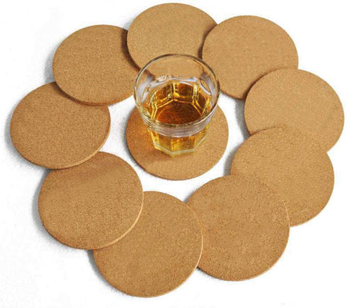 12 Pcs Cork Coaster for Drink, Absorbent Heat Resistant Reusable Tea or Coffee Coaster, Blank Coasters for Crafts, Warm