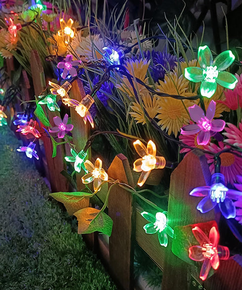 8 Cute Pastel Flower Fairy Lights String, Cherry Blossom Floral Garland Vine Decor with Timer, Modes, USB Plug