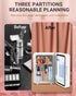 Mini Fridge Skincare with Dimmable LED Light Mirror, 4L/6Can Cooler & Warmer Mini Fridge for Skincare and Makeup,