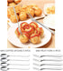 Mini Cheese Knife Set with Wood Handle, Stainless Steel Charcuterie Knife Set with 4 Fruit Forks & Spoons