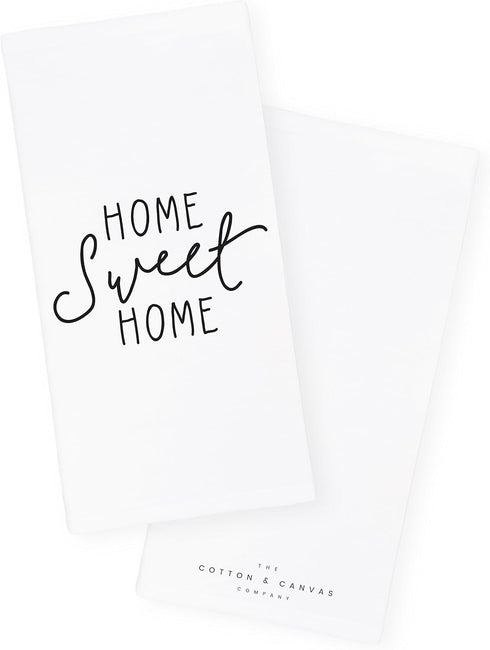 The Cotton & Canvas Co. Home Sweet Home Soft and Absorbent Kitchen Tea Towel, Flour Sack Towel and Dish Cloth