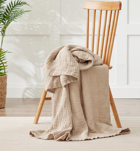 Kozyhvn 6 Layers Cotton Muslin Blankets, 50"x70" Lightweight Cotton Throw, Cooling Soft Throw