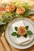 Floroom 25pcs Real Looking Gold Foam Fake Roses with Stems for DIY Wedding Bouquets, Bridal Shower Decorations