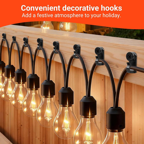 Yefall 60 Pack String Lights Hooks for Outdoor, Christmas Light Clips Weatherproof Light Hanger Hooks Screw-in Hooks
