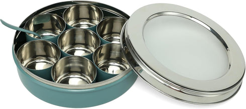 7 dudki Homes Stainless Steel Masala Dabba Masaladani | Spice Box For Kitchen | Masala Dani With See Through Lid