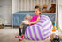Wekapo Stuffed Animal Storage Bean Bag Chair Cover for Kids, Stuffable Zipper Beanbag for Organizing Plush Toys