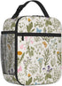 Pretty Wild Floral Herb Flower Insulated Lunch Bag Reusable Cooler Lunch Box Portable Leakproof Thermal Container Tote Bags for Girls Boys School Travel by GVGOAGL