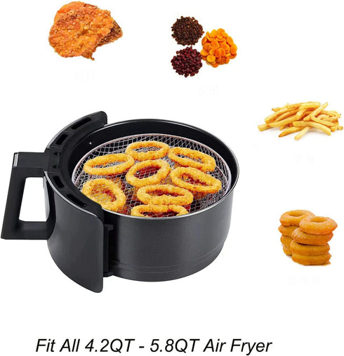 Air Fryer Racks Three Stackable Dehydrator Racks 304 Stainless Steel Air Fryer Basket Toast Rack Air Fryer Accessories Fit All 4.2-5.8QT Air Fryer,Oven,Press Cooker