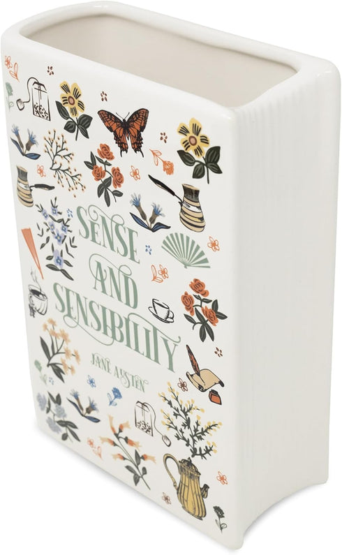 Steel Mill & Co Original Large Book-Shaped Decorative Vase, Ceramic Vases for Home Decor, Cute Bookshelf Decor, Unique