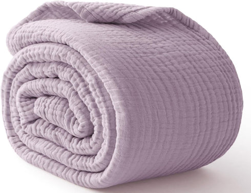 Kozyhvn 100% Cotton Muslin Blanket Large 50" x 70", 6 Layers Breathable and