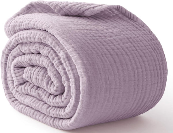 Kozyhvn 100% Cotton Muslin Blanket Large 50" x 70", 6 Layers Breathable and