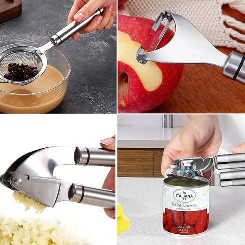 Kitchen Utensils Set, 35 PCs Cooking Utensils with Grater, Tongs, Spoon Spatula & Turner, Silicone & Wooden Handles