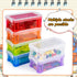 6Pack Colorful Small Plastic Containers, 5.3" X 3.0" X 2.0" - Stackable Mini Storage Box with Lid for Jewelry, Crafts