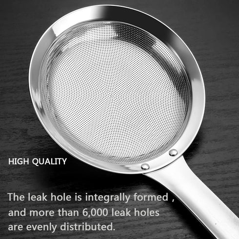 Kitchen Skimmer Strainers Stainless Steel Mesh Colanders Food Strainers Set Fine Mesh Sieve With Handle Slotted Spoon Handheld Fry Oil Filter For Cooking Vegetable Strainer Foam Hot Pot 2Pack by Hvanam
