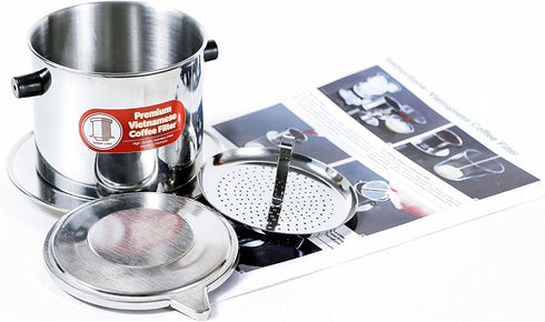 Vietnamese Coffee Filter Phin, 11 Ounce Large, Gravity Insert for One Cup