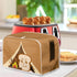 chaqlin Toaster Covers 4 Slice Wide Slot, Brown Cute Toast Print, Machine Washable Bread Maker Cover