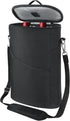 2 Bottle Leakproof Wine Cooler Bag, Insulated Padded Tote Carrier with Handle and Adjustable Strap, Black