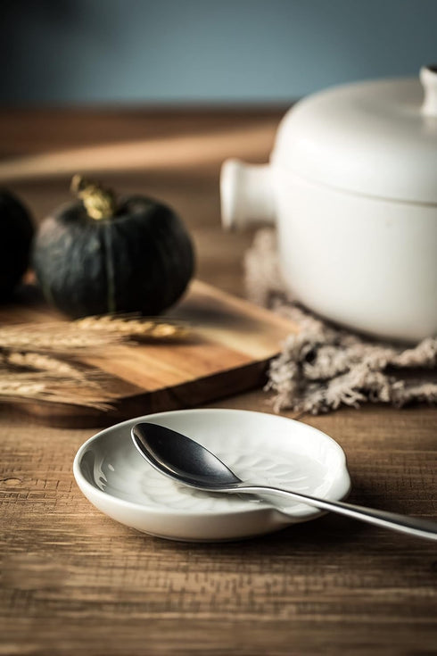 Ceramic Spoon Rest for Stove Top - Large Utensil Holder for Counter, Dishwasher Safe Farmhouse Kitchen Decor