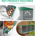 Luxurytex 3 Chicken Nesting Box Compartments - Wall Mount Metal Egg Laying Nest Box for Chicken Coop, Easy to Assemble