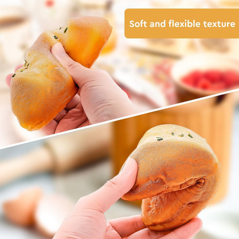 Funzhan 6pcs Artificial Bread Decoration Fake Bread Donut Baguette Croissant Display Models Realistic French Loaf