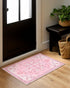 Seavish Vintage Non-Slip Washable Bathroom Rugs, 18"x26" Boho Tribal Soft Velvet Pink Accent Rug for Kitchen Sink