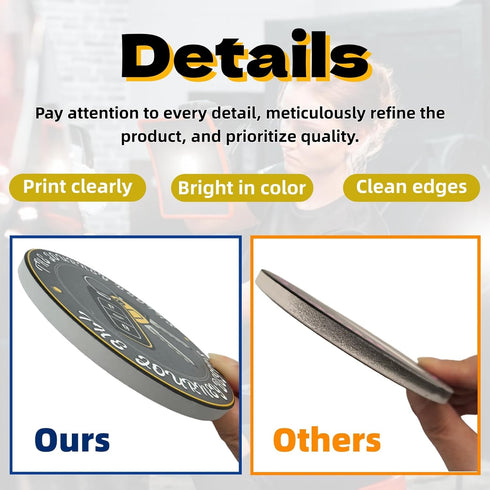 EPWQLC Set 4 4 Inches Car Guy Ceramic Coasters of with Holder Absorbent Drink Coasters Home Table Coffee Kitchen Bar