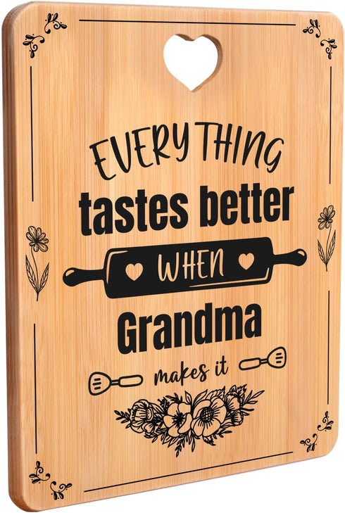 Engraved Bamboo Cutting Board Gifts for Grandma, Touching Sayings, Birthday Gifts for Grandma