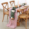 Dusty Rose Chiffon Table Runner - 27x120 Inches Long Elegant Sheer Fabric for Bridal Party Decorations