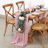 Dusty Rose Chiffon Table Runner - 27x120 Inches Long Elegant Sheer Fabric for Bridal Party Decorations