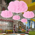 3D Decor(4 Marsui Artificial Cloud Props LED Hanging Pink Light String Fake Imitation Cotton Cloud Classroom School
