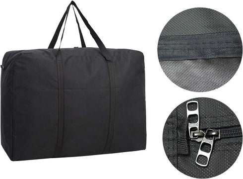 Black Large Storage Bags, 150L Waterproof Foldable Travel Duffle Bag with Reinforced Handles, Heavy Duty Moving Bags