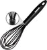 Anaeat 8.5" Silicone Balloon Whisk - Heat Resistant Kitchen Whisks for Whisking, Cooking, Baking (Black)