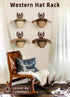 Closet Bedroom,4 Pack,Bronze Cowboy Hat Rack Wall Mount,Cowboy Hat Holder for Wall,Western Home Decor,Hat Organizer