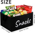 Snack Bin for Pantry, Imitation Linen Snack Basket Organizer for Chips, Cookies, and Kitchen Storage