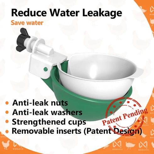 (8 Pack-Orange) Large Automatic Chicken Waterer Cups, Chicken Water Feeder Suitable for Chicks, Duck, Goose, Turkey