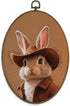 XBBMGG Western Cowboy Easter Bunny Wall Art Decor, Cowboy Bunny Nursery Oval