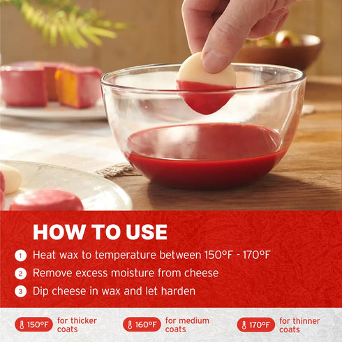 2 Blended Waxes, Inc. Cheese Wax Block for Cheesemaking, Premium Food Grade Wax for Preserving a Variety of Cheese